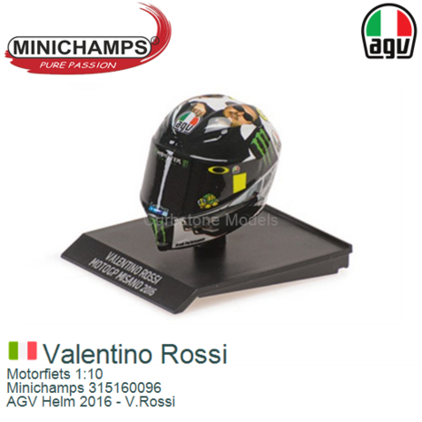 Motorfiets 1:10 | Minichamps 315160096 | AGV Helm 2016 - V.Rossi