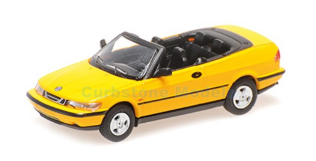 Modelauto 1:87 | Minichamps 870170131 | Saab 900 TURBO 16S AERO CABRIOLET YELLOW 1987