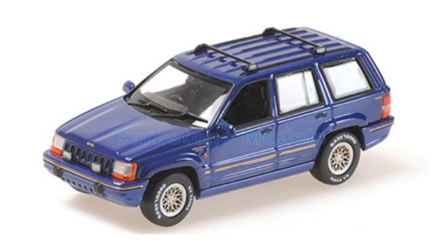 Modelauto 1:87 | Minichamps 870149661 | Jeep GRAND CHEROKEE DARK BLUE METALLIC 1993