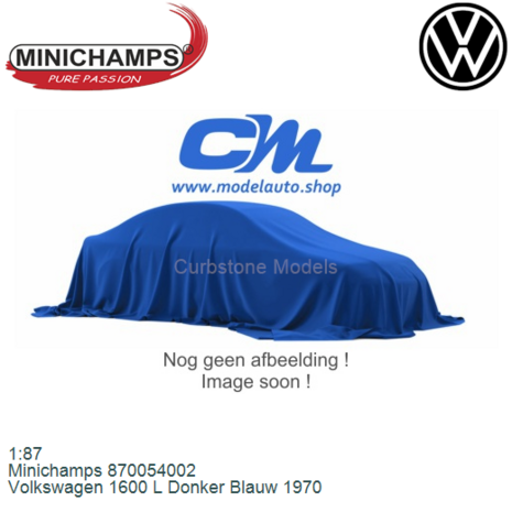 1:87 | Minichamps 870054002 | Volkswagen 1600 L Donker Blauw 1970