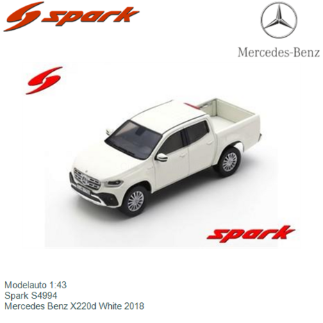 Modelauto 1:43 | Spark S4994 | Mercedes Benz X220d White 2018