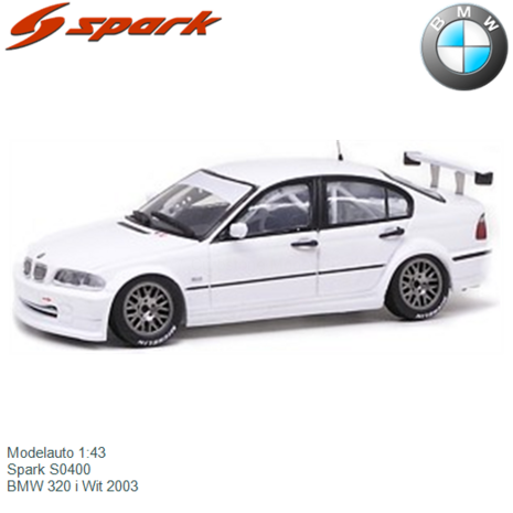 Modelauto 1:43 | Spark S0400 | BMW 320 i Wit 2003