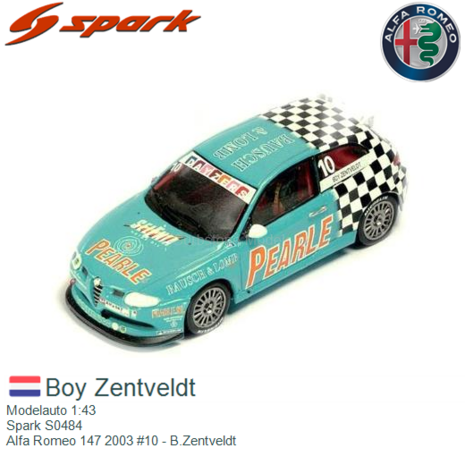 Modelauto 1:43 | Spark S0484 | Alfa Romeo 147 2003 #10 - B.Zentveldt