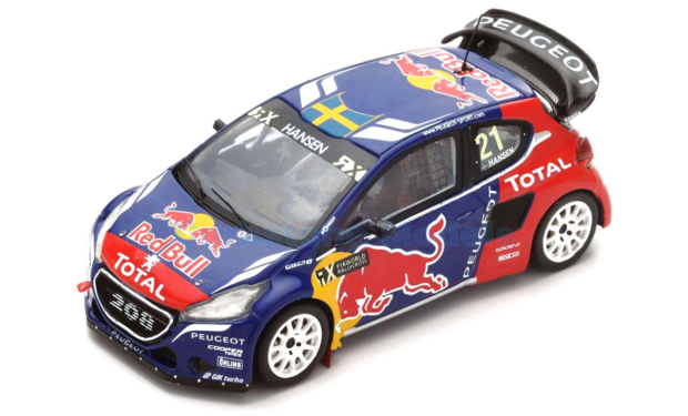 Modelauto 1:43 | Spark S5194 | Peugeot 208 WRX Red Bull 2016 #21 - T.Hansen