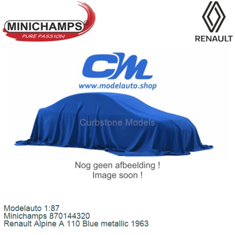 Modelauto 1:87 | Minichamps 870144320 | Renault Alpine A 110 Blue metallic 1963