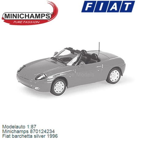 Modelauto 1:87 | Minichamps 870124234 | Fiat barchetta silver 1996