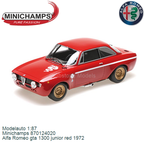 Modelauto 1:87 | Minichamps 870124020 | Alfa Romeo gta 1300 junior red 1972