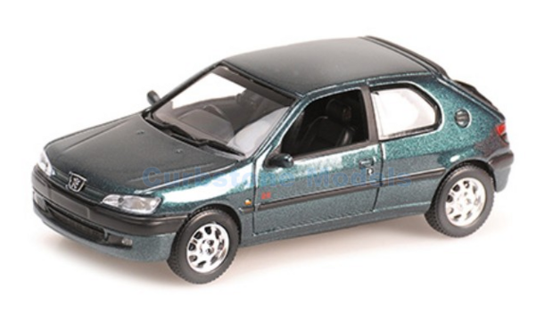 Modelauto 1:87 | Minichamps 870112004 | Peugeot 306 2-door dark green metallic