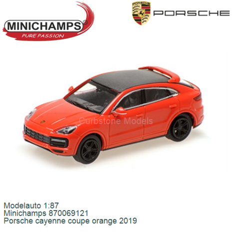 Modelauto 1:87 | Minichamps 870069121 | Porsche cayenne coupe orange 2019