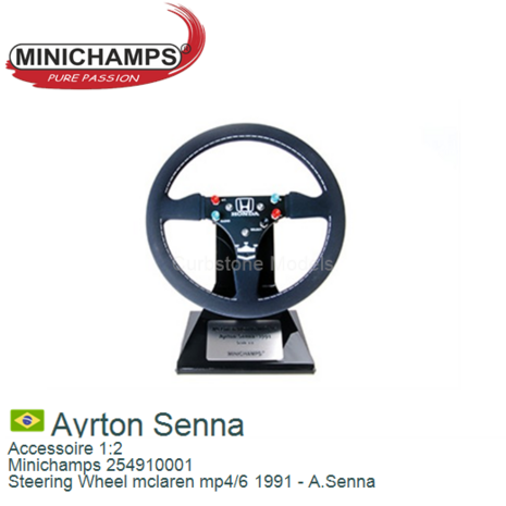 Accessoire 1:2 | Minichamps 254910001 | Steering Wheel mclaren mp4/6 1991 - A.Senna