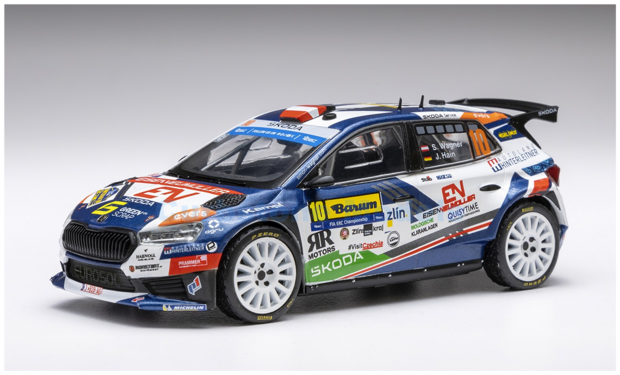 Modelauto 1:43 | IXO-Models RAM951.22 | Skoda Fabia RS Rally2 WRC 2024 - J.Hain  - C.Wagner