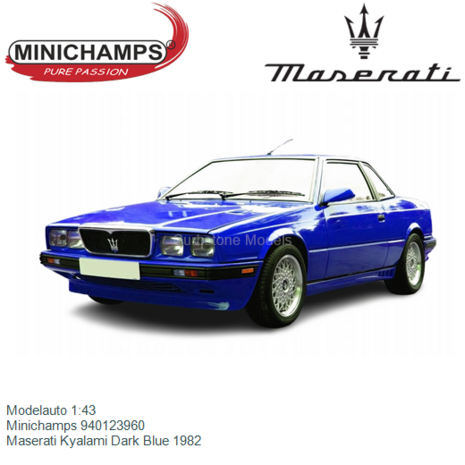 Modelauto 1:43 | Minichamps 940123960 | Maserati Kyalami Dark Blue 1982