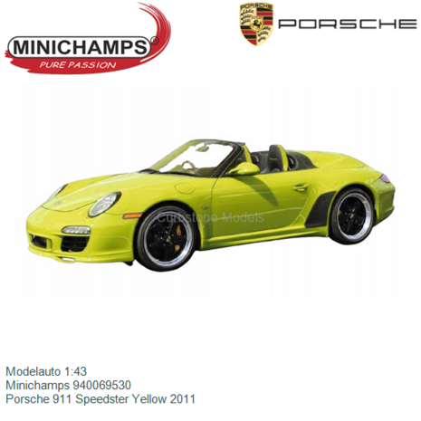 Modelauto 1:43 | Minichamps 940069530 | Porsche 911 Speedster Yellow 2011