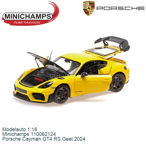 Modelauto 1:18 | Minichamps 110062124 | Porsche Cayman GT4 RS Geel 2024