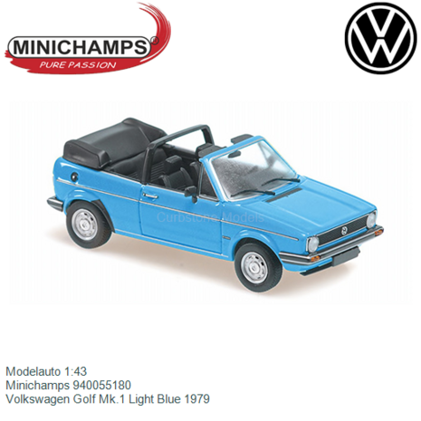 Modelauto 1:43 | Minichamps 940055180 | Volkswagen Golf Mk.1 Light Blue 1979