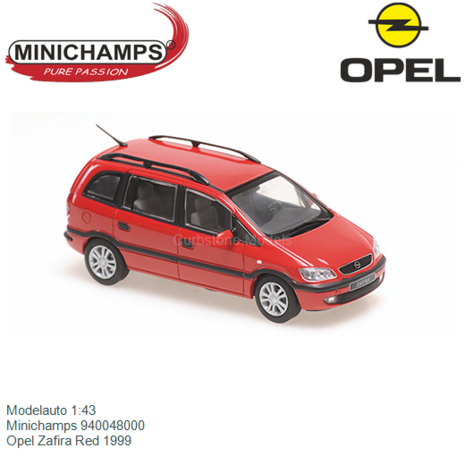 Modelauto 1:43 | Minichamps 940048000 | Opel Zafira Red 1999