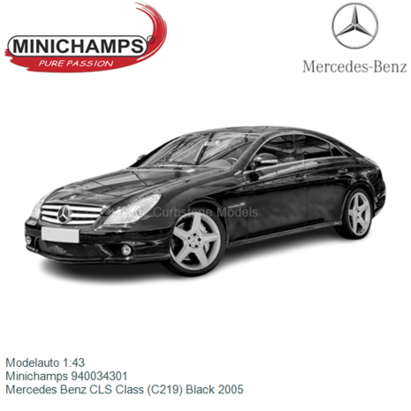 Modelauto 1:43 | Minichamps 940034301 | Mercedes Benz CLS Class (C219) Black 2005