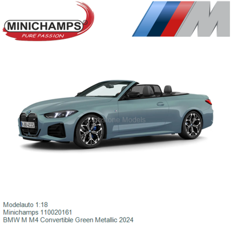 Modelauto 1:18 | Minichamps 110020161 | BMW M M4 Convertible Green Metallic 2024