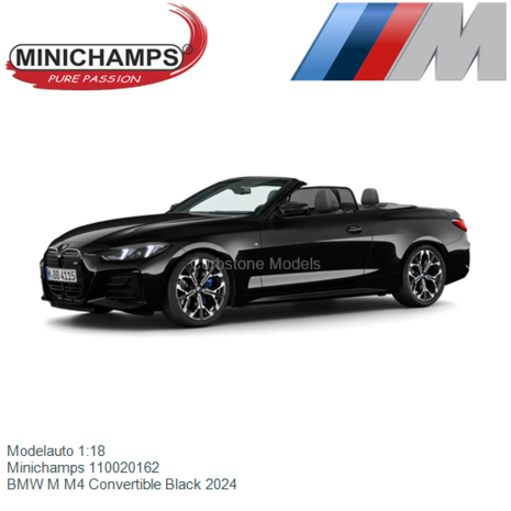 Modelauto 1:18 | Minichamps 110020162 | BMW M M4 Convertible Black 2024