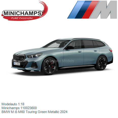 Modelauto 1:18 | Minichamps 110023600 | BMW M i5 M60 Touring Green Metallic 2024