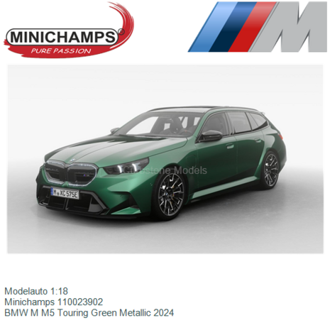 Modelauto 1:18 | Minichamps 110023902 | BMW M M5 Touring Green Metallic 2024