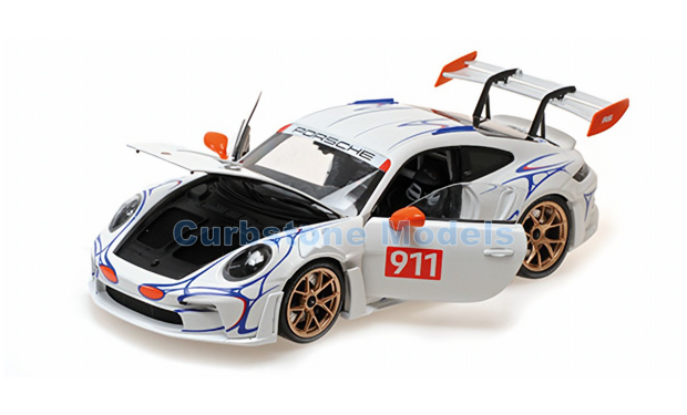 Modelauto 1:18 | Minichamps 110062041 | Porsche 911 GT3 RS (992) White and Orange 2023 #911