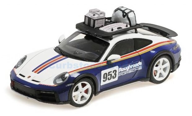 Modelauto 1:18 | Minichamps 110062075 | Porsche 911 RoughRoads Rothmans White and Blue 2022