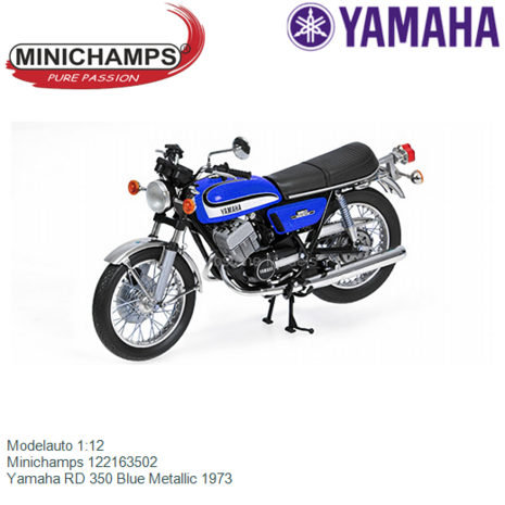 Modelauto 1:12 | Minichamps 122163502 | Yamaha RD 350 Blue Metallic 1973