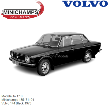 Modelauto 1:18 | Minichamps 155171104 | Volvo 144 Black 1973