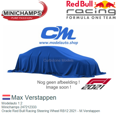 Modelauto 1:2 | Minichamps 247212333 | Oracle Red Bull Racing Steering Wheel RB12 2021 - M.Verstappen