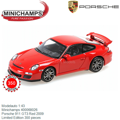 Modelauto 1:43 | Minichamps 400068026 | Porsche 911 GT3 Red 2009