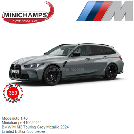 Modelauto 1:43 | Minichamps 410025011 | BMW M M3 Touring Grey Metallic 2024