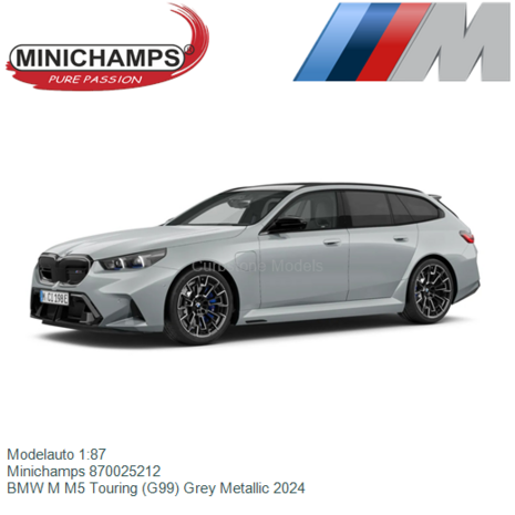 Modelauto 1:87 | Minichamps 870025212 | BMW M M5 Touring (G99) Grey Metallic 2024