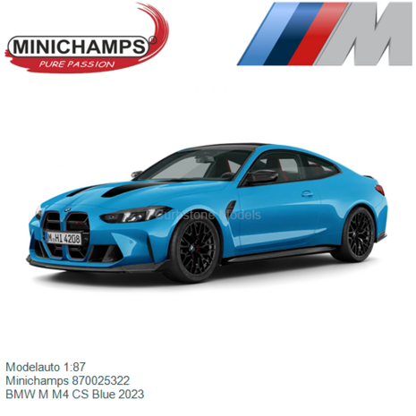 Modelauto 1:87 | Minichamps 870025322 | BMW M M4 CS Blue 2023