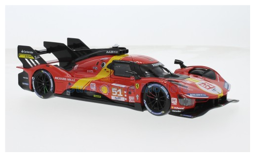 Modelauto 1:24 | Bburago 18-26309 | Scuderia Ferrari / AF-Corse 499P 2023 #51 - J.Calado - A.Giovinazzi - A.Pier Guidi