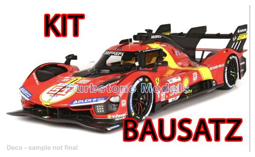 Modelauto 1:24 | Bburago 18-26583 | Scuderia Ferrari / AF-Corse 499P  KIT 2023 #51 - J.Calado - A.Giovinazzi - A.Pier Guidi