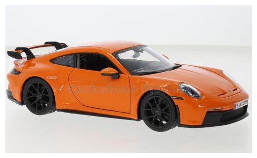 Modelauto 1:24 | Bburago 18-21104ORANGE | Porsche 911 GT3  992 Oranje 2021