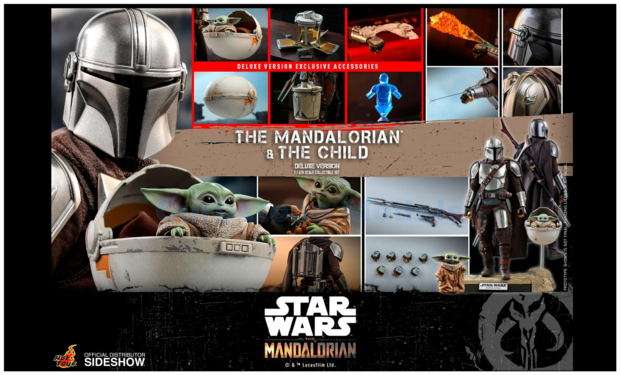 Figuur 1:6 | Sideshow sshot905873 | Mandalorian With Child | Star Wars - T.Mandalorian