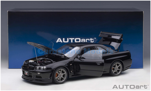 Modelauto 1:18 | Autoart 77407 | Nissan Skyline GT-R (R34) V-Spec II Black Pearl 2001