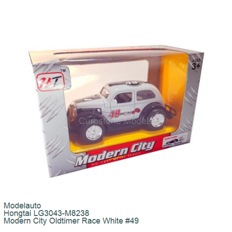 Modelauto  | Hongtai LG3043-M8238 | Modern City Oldtimer Race White #49