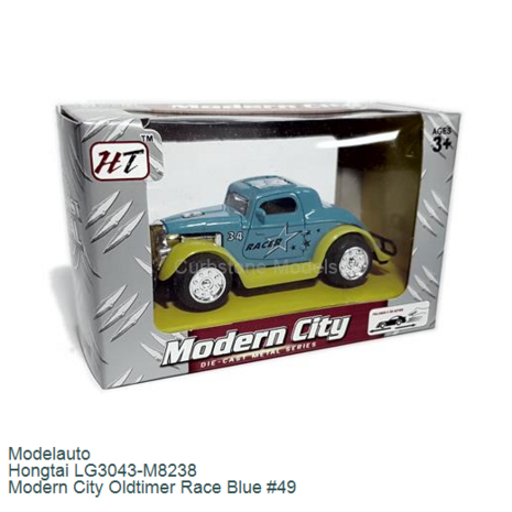 Modelauto  | Hongtai LG3043-M8238 | Modern City Oldtimer Race Blue #49