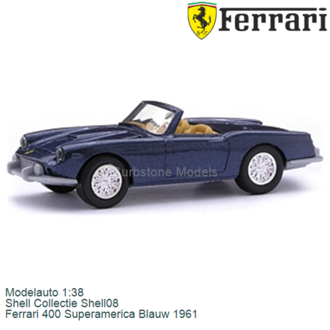 Modelauto 1:38 | Shell Collectie Shell08 | Ferrari 400 Superamerica Blauw 1961