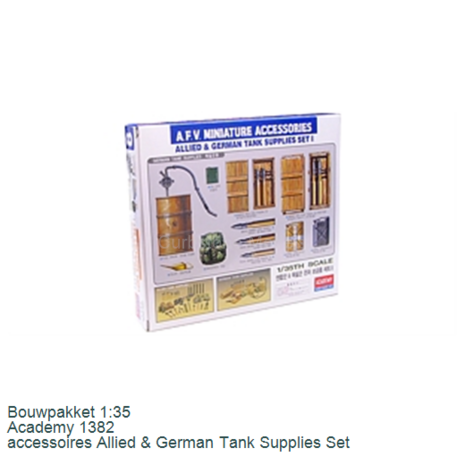 Bouwpakket 1:35 | Academy 1382 | accessoires Allied & German Tank Supplies Set