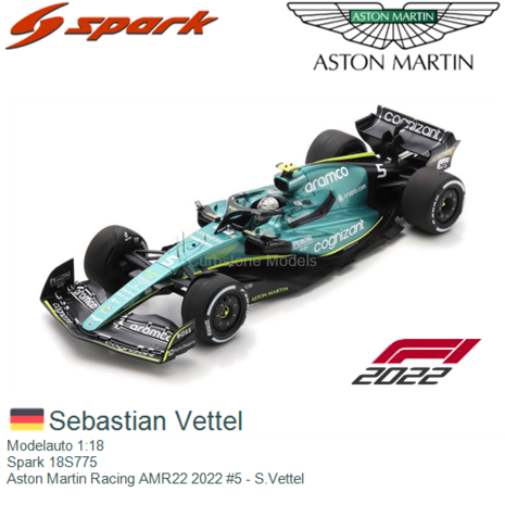 Modelauto 1:18 | Spark 18S775 | Aston Martin Racing AMR22 2022 #5 - S.Vettel