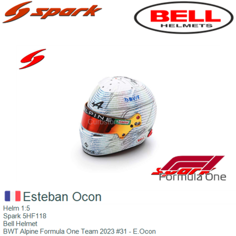 Helm 1:5 | Spark 5HF118 | Bell Helmet | BWT Alpine Formula One Team 2023 #31 - E.Ocon