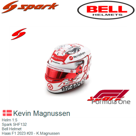 Helm 1:5 | Spark 5HF132 | Bell Helmet | Haas F1 2023 #20 - K.Magnussen