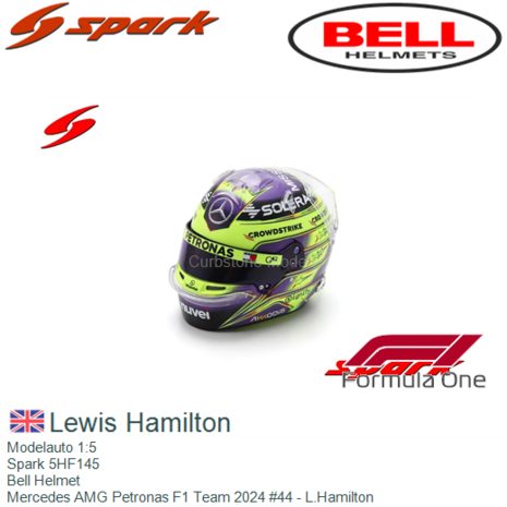 Modelauto 1:5 | Spark 5HF145 | Bell Helmet | Mercedes AMG Petronas F1 Team 2024 #44 - L.Hamilton