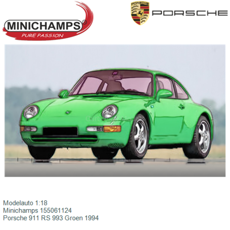 Modelauto 1:18 | Minichamps 155061124 | Porsche 911 RS 993 Groen 1994