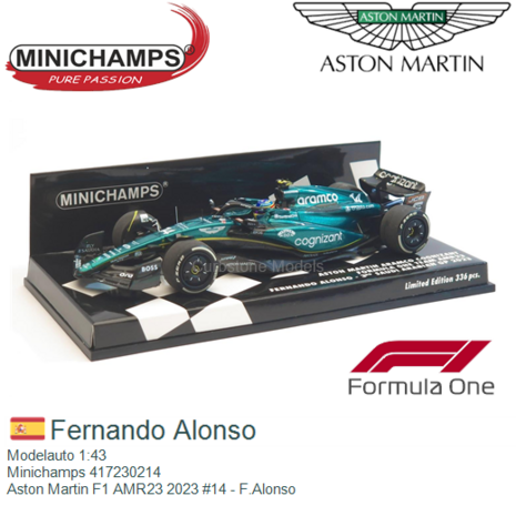 Modelauto 1:43 | Minichamps 417230214 | Aston Martin F1 AMR23 2023 #14 - F.Alonso