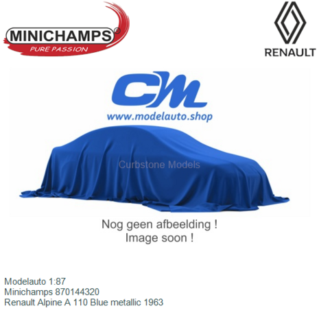 Modelauto 1:87 | Minichamps 870144320 | Renault Alpine A 110 Blue metallic 1963